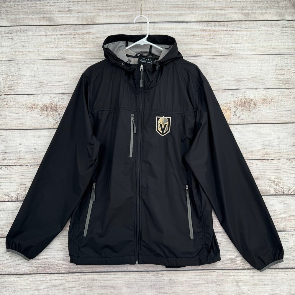GIII Sports Carl Banks Las Vegas Knights Hooded Rain Jacket Mens Large Black